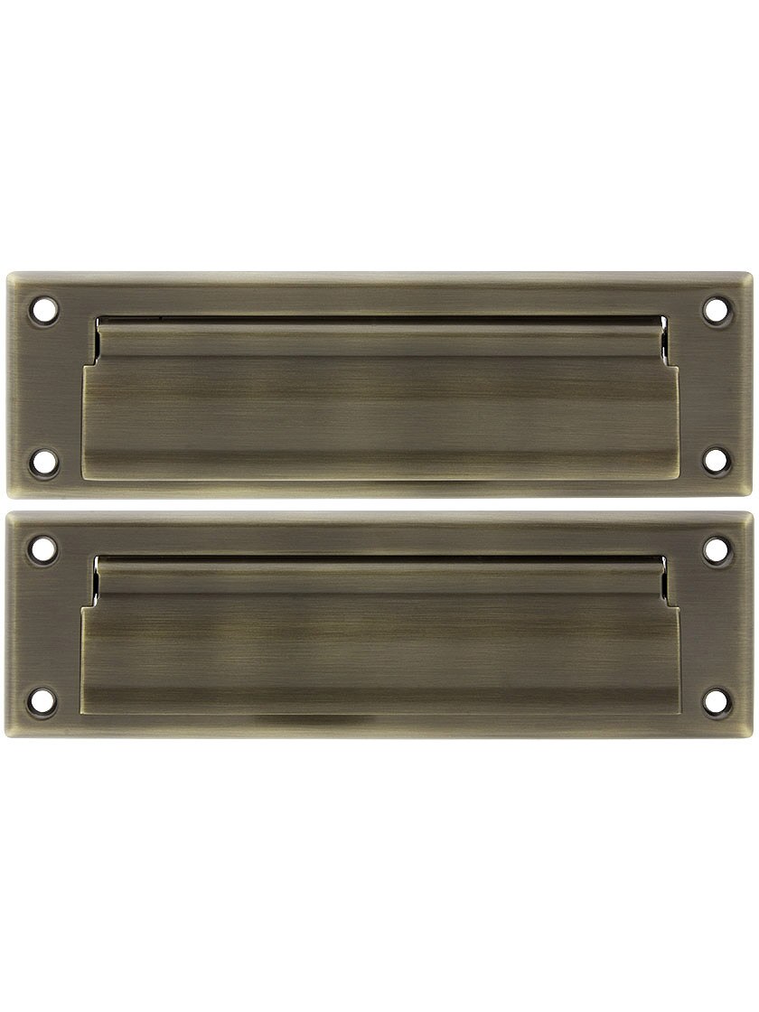 Solid Brass Medium Letter Size Mail Slot With Closed Back Plate House